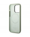Guess Silicone Logo Plate MagSafe case for iPhone 14 Pro Max - green
