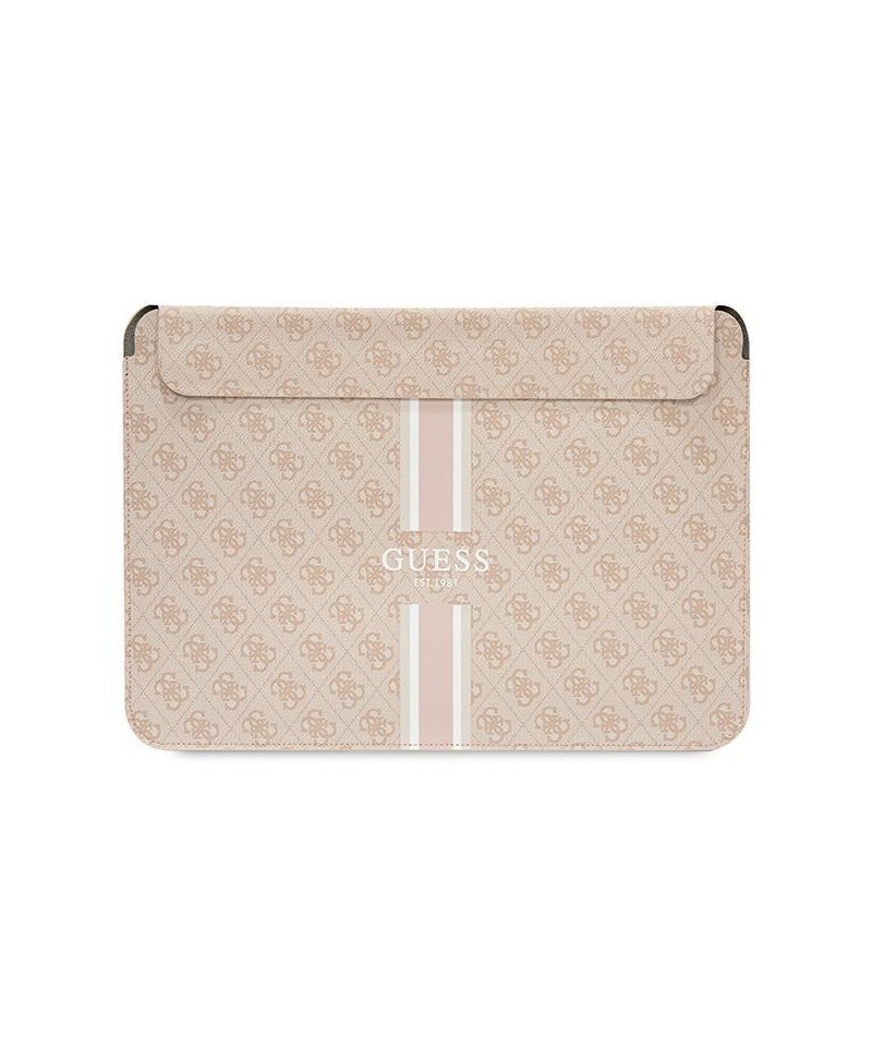 Guess 4G Printed Stripes cover for a 16" laptop - pink