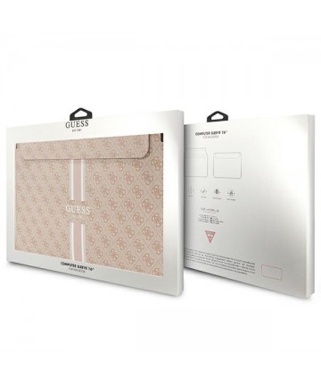 Guess 4G Printed Stripes cover for a 16" laptop - pink