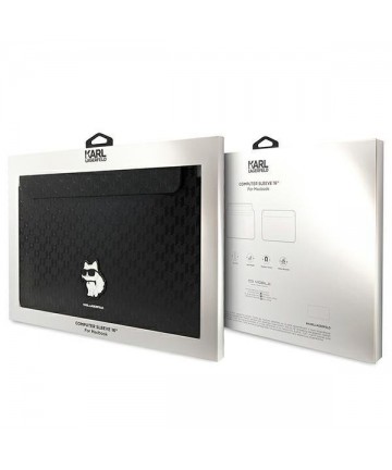 Karl Lagerfeld Saffiano Monogram Choupette case for a 16" laptop - black