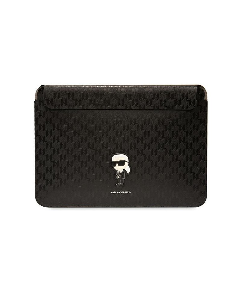 Karl Lagerfeld Saffiano Monogram Ikonik case for a 16" laptop - black