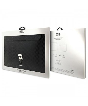 Karl Lagerfeld Saffiano Monogram Ikonik case for a 16" laptop - black