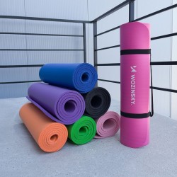 Wozinsky exercise mat 181 x 63 x 0.9 cm thick gymnastic yoga mat pink