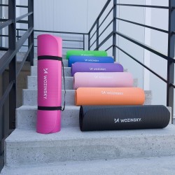 Wozinsky exercise mat 181 x 63 x 0.9 cm thick gymnastic yoga mat pink