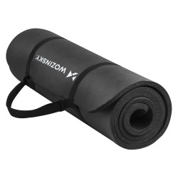 Wozinsky exercise mat 181 x 63 x 0.9 cm thick gymnastic yoga mat black
