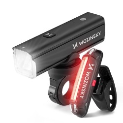 Wozinsky WSBLB3 Front (1000 lm) and Rear USB-C Bike Light Set - Black