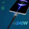 Wozinsky WPS-UY42S USB-C USB4 Cable 40Gb/s 240W 2m 4K - Black