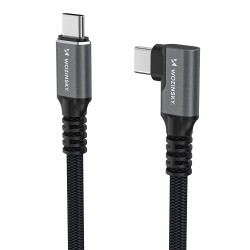 Wozinsky WPS1-UY41S USB-C USB4 40Gb/s 240W 1.5m 4K Angled Cable - Black