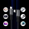 Wozinsky WPS1-UY41S USB-C USB4 40Gb/s 240W 1.5m 4K Angled Cable - Black