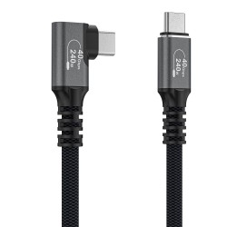 Wozinsky WPS2-UY41S USB-C USB4 40Gb/s 240W 2m Angled Cable - Black