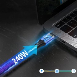 Wozinsky WPS2-UY41S USB-C USB4 40Gb/s 240W 2m Angled Cable - Black