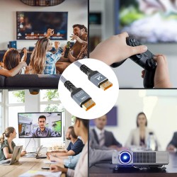 Wozinsky WPS-16AYL1S DisplayPort 2.1 Cable 80Gb/s 16K@60Hz 8K@120Hz 4K@240Hz HDR HDCP DSC 1m - Black
