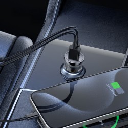 Wozinsky 65W Car Charger USB-C PD 65W / USB-A 45W QC 3.0 - Black