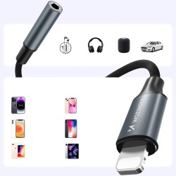 Wozinsky WALJ-01 Lightning adapter - 3.5mm mini jack - black