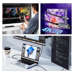 Wozinsky WCCH-01 USB-C - HDMI 4K 60Hz Cable 1.8m - Black