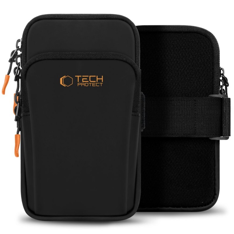 Tech-Protect M7 Universal Sport Armband Case - Black and Orange