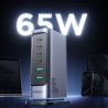 Joyroom JR-TCM02 GaN 65W charger charging station 4xUSB-C 2xUSB-A UK plug - gray