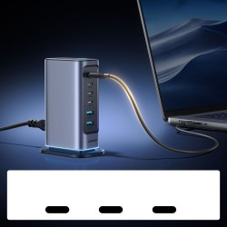 Joyroom JR-TCM02 GaN 65W charger charging station 4xUSB-C 2xUSB-A UK plug - gray