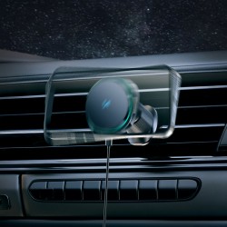 Wozinsky WCT5-Q6S2Y Car Holder with Qi/MagSafe 15W Inductive Charger for Ventilation Grill with Fan - Black