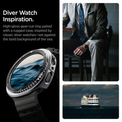 Spigen Bezel Tune Pro Diver Cover for Samsung Galaxy Watch 8 44mm - Black