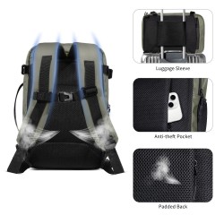 Tech-Protect Defender S50 Backpack for Ryanair & Wizzar, 20L Laptop - Olive