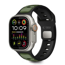 Tech-Protect IconBand Line Strap for Apple Watch 44 / 45 / 46 / 49 mm - Black and Green