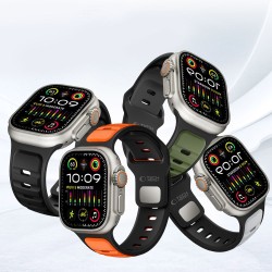 Tech-Protect IconBand Line Strap for Apple Watch 44 / 45 / 46 / 49 mm - Black and Green