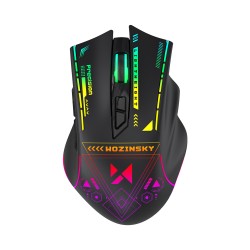 Wozinsky WMGB-3200 Wireless Optical Gaming Mouse with Built-in Rechargeable Battery 3200 DPI with RGB Lighting - Black