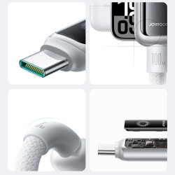 Joyroom S-A55 StarFlight 100W USB-C - USB-C Cable 1.2m - White