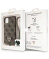 Guess GUHCN61P4TDSCPW Case for iPhone 11 / Xr - Brown Crossbody 4G Metal Logo