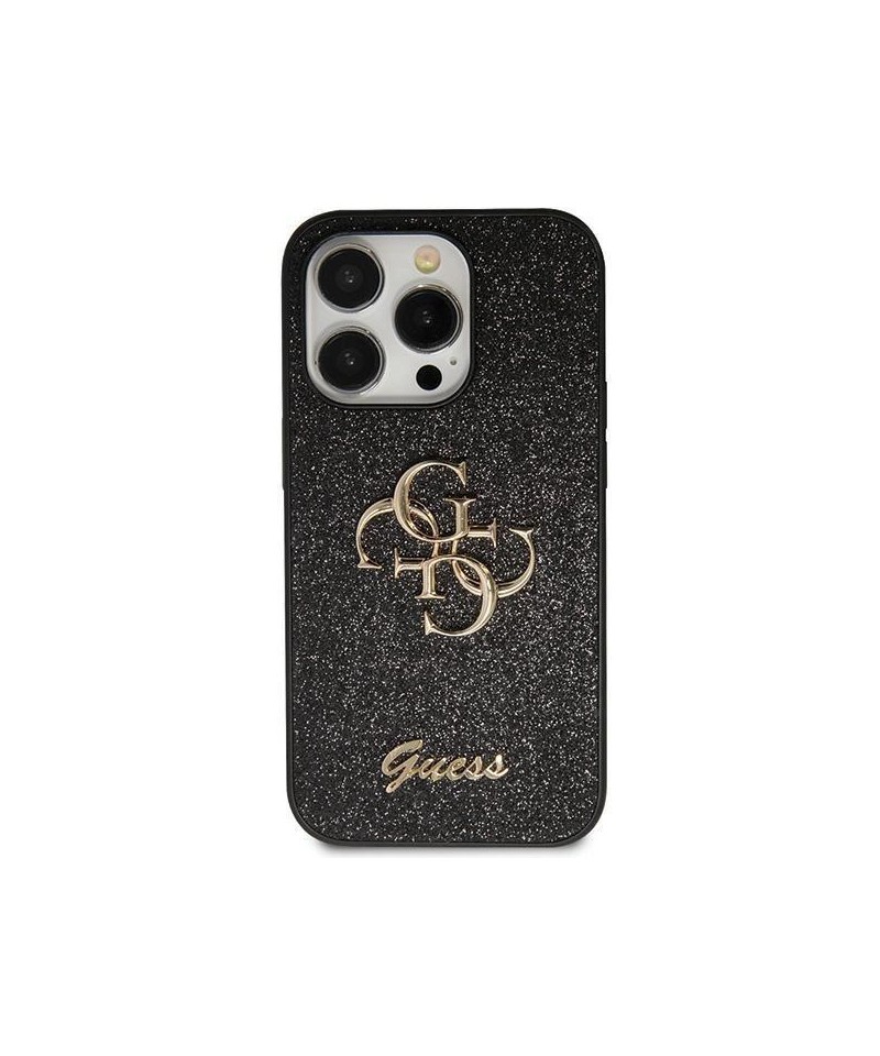 Guess GUHCN61HG4SGK case for iPhone 11 / Xr - black Glitter Script Big 4G