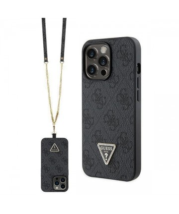 Guess GUHCP13LP4TDSCPK Case for iPhone 13 Pro / 13 - Black Crossbody 4G Metal Logo