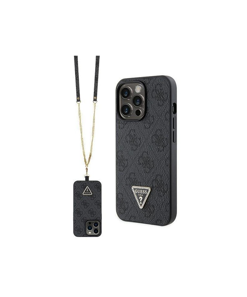 Guess GUHCP13LP4TDSCPK Case for iPhone 13 Pro / 13 - Black Crossbody 4G Metal Logo