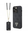 Guess GUHCP13LP4TDSCPK Case for iPhone 13 Pro / 13 - Black Crossbody 4G Metal Logo