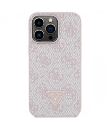 Guess GUHCP13LP4TDSCPP case for iPhone 13 Pro / 13 - pink Crossbody 4G Metal Logo