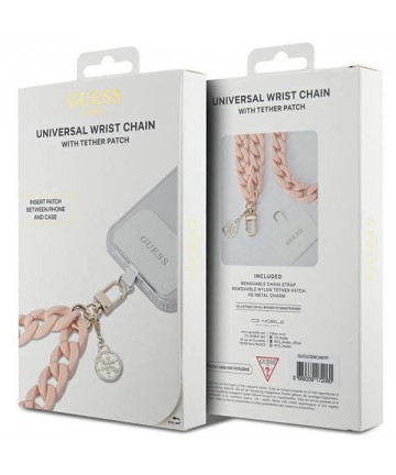 Guess GUOUCBMC4MP Universal Big Hand Strap case - pink Acrylic 4G Charm