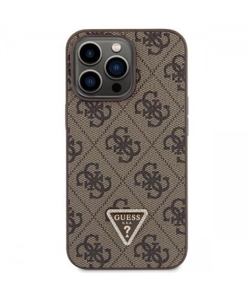 Guess GUHCP13LP4TDSCPW Case for iPhone 13 Pro / 13 - Brown Crossbody 4G Metal Logo