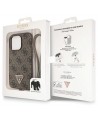 Guess GUHCP13LP4TDSCPW Case for iPhone 13 Pro / 13 - Brown Crossbody 4G Metal Logo