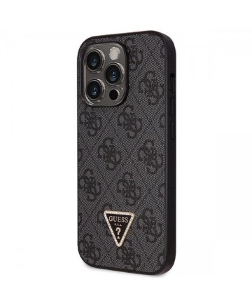 Guess GUHCP14LP4TDSCPK case for iPhone 14 Pro - black Crossbody 4G Metal Logo