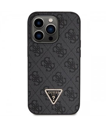 Guess GUHCP14LP4TDSCPK case for iPhone 14 Pro - black Crossbody 4G Metal Logo