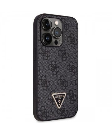 Guess GUHCP14LP4TDSCPK case for iPhone 14 Pro - black Crossbody 4G Metal Logo