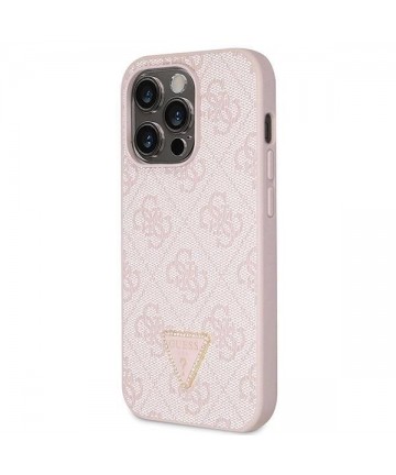 Guess GUHCP14LP4TDSCPP case for iPhone 14 Pro - pink Crossbody 4G Metal Logo