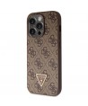 Guess GUHCP14LP4TDSCPW case for iPhone 14 Pro - brown Crossbody 4G Metal Logo
