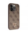 Guess GUHCP14LP4TDSCPW case for iPhone 14 Pro - brown Crossbody 4G Metal Logo
