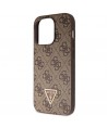 Guess GUHCP14LP4TDSCPW case for iPhone 14 Pro - brown Crossbody 4G Metal Logo