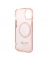 Guess GUHMP14SHTCMP iPhone 14 6.1" pink/pink hard case Gold Outline Translucent MagSafe
