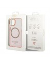 Guess GUHMP14SHTCMP iPhone 14 6.1" pink/pink hard case Gold Outline Translucent MagSafe