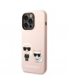 Karl Lagerfeld KLHMP14XSSKCI iPhone 14 Pro Max 6.7" hardcase light pink/light pink Silicone Karl & Choupette Magsafe