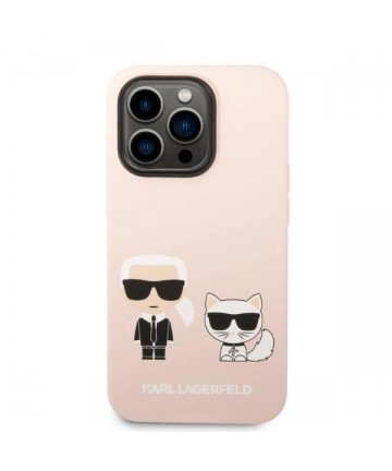 Karl Lagerfeld KLHMP14XSSKCI iPhone 14 Pro Max 6.7" hardcase light pink/light pink Silicone Karl & Choupette Magsafe