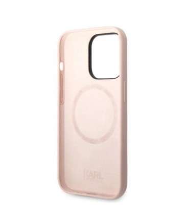 Karl Lagerfeld KLHMP14XSSKCI iPhone 14 Pro Max 6.7" hardcase light pink/light pink Silicone Karl & Choupette Magsafe